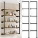 Industrial Iron Pipe Shelf Wall Mount 5 Tier Farmhouse DIY Open Bookshelf Pipe Shelves for Kitchen Bathroom Bookcases Living Room Storage(2Pack of 5 Tier 68 Tall 12 deep Hardware Only)