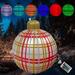 24Inch light up Inflatable Christmas Decoration Ball PVC Christmas Inflatable Ball Remote Control 16 Color Timer Function in 4 Flashing Mode With Stakes to Fasten Ball for Christmas Decorations. (A)