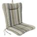 Jordan Manufacturing Sunbrella 21 x 38 Gray Stripe Outdoor Chair Cushion with Ties and Loop