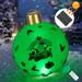 JunGang Inflatable Christmas Ball Solar Light Up PVC Christmas Outdoor Decorations 24 Inch Inflatable Christmas Ornaments Giant Inflatable Ornaments for Holiday Lawn Porch Decor (Santa Claus Green)