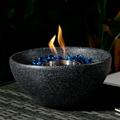 Fire Pit Tabletop Fire Pit with Mixed Color Portable Concrete Fire Pit Table Top Fire Bowl Personal Ethanol Fireplace Alcohol Fire Pot Table Top Fire Pit Bowl for Indoor and Outdoor Black