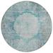 Addison Rugs Chantille ACN675 Teal 8 x 8 Indoor Outdoor Round Area Rug Easy Clean Machine Washable Non Shedding Bedroom Entry Living Room Dining Room Kitchen Patio Rug