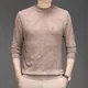 Spring Autumn New Men Round Neck Sweaters Solid Jacquard Patchwork Korean Trend Business Casual