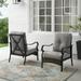 Maykoosh Urban Upmarket 2Pc Outdoor Metal And Wicker Armchair Set Taupe/Matte Black - 2 Armchairs