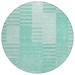 Addison Rugs Chantille ACN686 Teal 8 x 8 Indoor Outdoor Round Area Rug Easy Clean Machine Washable Non Shedding Bedroom Entry Living Room Dining Room Kitchen Patio Rug