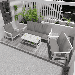 Kevinplus 4-Piece Conversation Patio Set-HIPS Weather Resistance Outdoor Sofa and Coffee Table Set-White/Grey-Modern Design-Perfect for Garden Patio and Poolside Gatherings