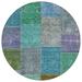 Addison Rugs Chantille ACN663 Green 8 x 8 Indoor Outdoor Round Area Rug Easy Clean Machine Washable Non Shedding Bedroom Entry Living Room Dining Room Kitchen Patio Rug