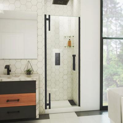 Dreamline Ascend 27 1/4-28 in. W x 72 in. H Frameless Pivot Shower Door in Matte Black SDAD27D720VXX09