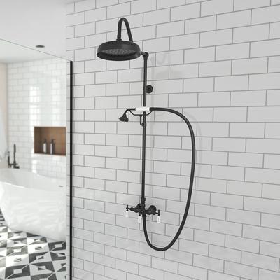 Randolph Morris Mason Hill Collection Exposed Porcleain Handle Shower Set with Handshower RMHL1-MB