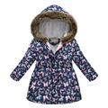 Baby Deals!Toddler Girl Clothes Clearance YANHAIGONG Winter Puffer Jackets for Girls Clearance Water Resistant Long Parka Warm Hooded Zip Up Puffer Jacket Girls Packable Puffer Jacket 2-11 Years