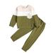 3T Toddler Baby Boys Clothes Baby Boys Outfits 3-4T Baby Boys Long Sleeve Round Neckline Top Pants 2PCS Set Fall Winter Clothes Set for Boys Green