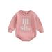 wybzd Baby Girl Sweatshirt Romper Big Little Sister Matching Outfit Long Sleeve Pullover Tops Oversized Bubble Bodysuit 0-3 Months
