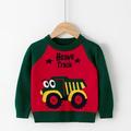 eczipvz Baby Boy Clothes Toddler Boys Girls Patchwork Colour Cartoon Car Print Sweater Long Sleeve Warm Knitted Pullover (Red 2-3 Years)