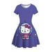 Summer Toddler Girl Dress Sleeveless Hello Kitty 3D Print Kids Beach Dress Princess Dresses for Girls Fashion Girls Clothing