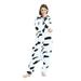 Tregren Women Men Animal Costume Jumpsuit Long Sleeve Plush Pajamas Button Down Romper Cosplay Outfit