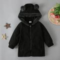 Winter Kid Toddler Boy Girl Warm Fleece 3D Ear Zipper Hoodie Coat Long Sleeve Solid Coat Bear Ear Outwear Warm Jacket Girls Outerwear Jackets Baby Girl Christmas Jacket 2023 12 Months-6 Years