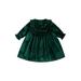 Asashitenel Kids Girl Christmas Dress Long Sleeves Velvet A-Line Party Dress for Toddler Baby Spring Clothes