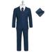 Ashbury CoCo Boy s Slim Fit 7-pieces Suit Jacket Vest Pants Shirt Tie Bowtie Hanky Light Navy Size 2