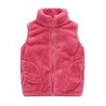 FAKKDUK Toddler Baby Boys Girls Sherpa Fleece Vest Solid Color Full-Zip Outwear Cute Jacket with Pockets Girls Fleece Jacket Sherpa Fall Winter Fuzzy Coat Outwear Boy Jacket