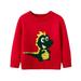 Bjutir Toddler Boys Girls Sweater Casual Tops Cartoon Little Dinosaur Print Sweater Long Sleeve Warm Knitted Pullover Knitwear Tops Sweater For 6-7 Years