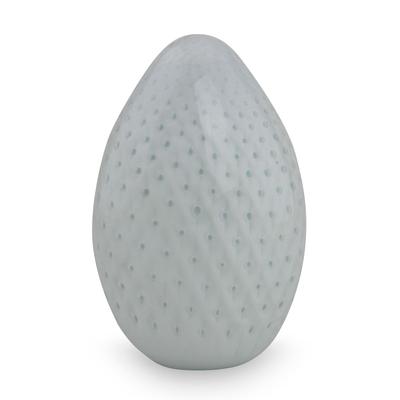 Handblown art glass paperweight, 'Milky White Egg'