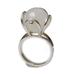 Spring Clarity,'High Polished Floral White Agate Single Stone Ring'