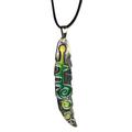 Eternal Green,'Hand-Painted Green Brass Pendant Necklace from Armenia'