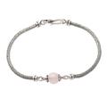 Nearest Planet in Pink,'Sterling Silver and Rose Quartz Beaded Bracelet'
