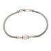 Nearest Planet in Pink,'Sterling Silver and Rose Quartz Beaded Bracelet'