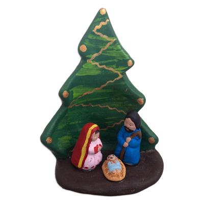 Under the Tree,'Handcrafted Ceramic Christmas Tree Nativity'