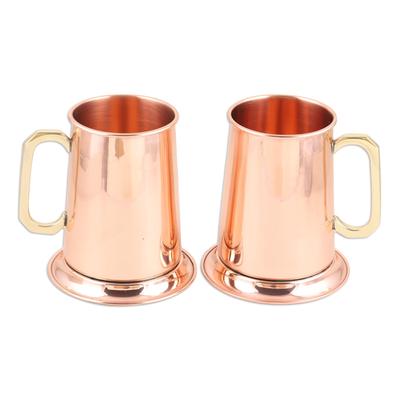 Morning Shine,'High Shine Copper Drinking Mugs wit...