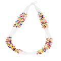 Flower Festival,'Artisan Crafted Floral Glass Beaded Necklace from Guatemala'