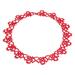 'Hand-Tatted Red Collar Necklace with Sterling Silver Clasp'