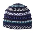 'Cool-Toned Reversible Alpaca Blend Hat Handwoven in Peru'