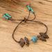 Natural Vibrancy,'Handmade Coconut Shell Pendant Bracelet with Ceramic Bead'