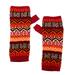 Sunrise in the Andes,'100% Baby Alpaca Knit Fingerless Mitts in Red from Peru'