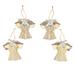 Cheerful Angels,'4 Wood Angel Holiday Ornaments with Distressed Finish'