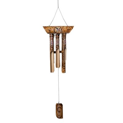 Morning in Kintamani,'Bamboo Wind Chime with Floral Motifs Handcrafted in Bali'