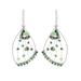 Green Wings of Freedom,'Green Crystal & Glass Beaded Butterfly Wing Dangle Earrings'