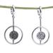 'Polished Modern Round Sterling Silver Dangle Earrings'