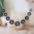 Wheels of Style,'Modern Taxco Sterling Silver Oxidized Link Necklace'