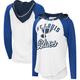 Women's G-III Sports by Carl Banks White/Blue St. Louis Blues MVP Raglan Lightweight Hooded T-Shirt