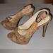 Jessica Simpson Shoes | Jessica Simpson Cork Floral Slingback Open Toed Shoes High Heels Pumps 8 | Color: Cream/Tan | Size: 8