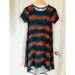 Lularoe Dresses | Lula Roe Carly Dress Sz Xxs | Color: Blue/Orange | Size: Xxs