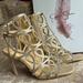 Jessica Simpson Shoes | Jessica Simpson Champagne Shimmer Sandals | Color: Gold | Size: 9.5