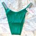 Victoria's Secret Swim | Medium Victorias Secret Swim Bombshell Bikini Bottom Silver Shine Strap Green | Color: Green/Silver | Size: M