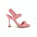 Nine West Shoes | Nine West Zuzie Women's Dress Sandals Size 7.5 Open Toe Pink High Heels | Color: Pink | Size: 7.5