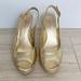 Lilly Pulitzer Shoes | Lilly Pulitzer Kristin Slingback Wedge Sandal In Gold Metallic Leather, Size 8m | Color: Gold | Size: 8