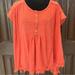 Free People Tops | Free People Size, S/P, Pull-Over, High-Low Hem, Raw Edges, Pre-Owned, Guc | Color: Orange | Size: Sp