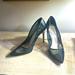 Jessica Simpson Shoes | Jessica Simpson Black Pumps Size 10 With Crystals On Toes And Leather Like Heel | Color: Black | Size: 10